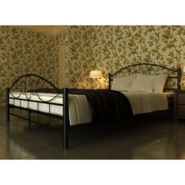 Łóżko z materacem, czarne, metalowe, 180 x 200 cm Lumarko!