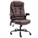 Masujące krzesło biurowe, ciemny brąz, sztuczna skóra zamszowa Lumarko!