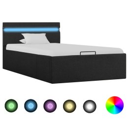 VidaXL Rama łóżka, podnośnik i LED, ciemnoszara, tkanina, 100 x 200 cm