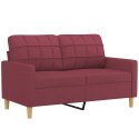 Sofa 2-osobowa, winna czerwień, 120 cm, tapicerowana tkaniną Lumarko!