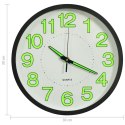 Fluorescencyjny zegar ścienny, czarny, 30 cm Lumarko!