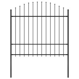 Panel ogrodzeniowy z grotami, stal, (1,5-1,75) x 1,7 m, czarny Lumarko!