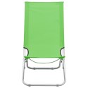 VidaXL Składane krzesła plażowe, 2 szt., zielone, obite tkaniną
