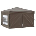 VidaXL Składany namiot imprezowy ze ściankami, taupe, 3x3 m