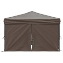 VidaXL Składany namiot imprezowy ze ściankami, taupe, 3x3 m