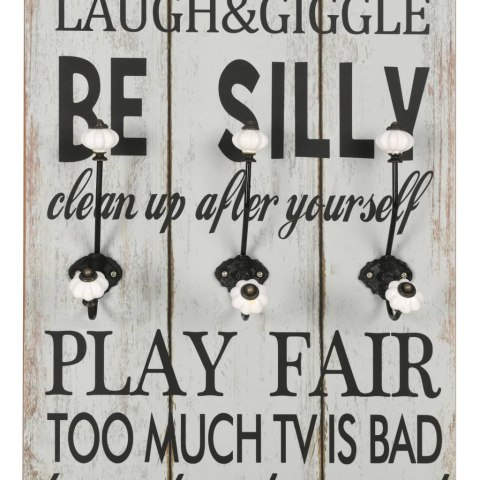 VidaXL Wieszak naścienny na okrycia wierzchnie, 120x40 cm, THANK YOU