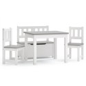 4-częściowy zestaw dziecięcy, stolik i krzesła, biało-szare, MDF Lumarko!