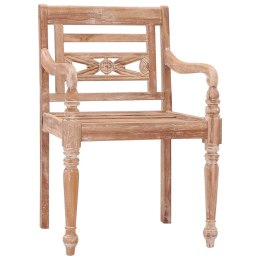 VidaXL Krzesła Batavia, 2 szt., bielone, lite drewno tekowe