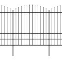 Panele ogrodzeniowe z grotami, stal, (1,75-2) x 6,8 m, czarne Lumarko!