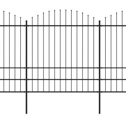 Panele ogrodzeniowe z grotami, stal, (1,75-2) x 6,8 m, czarne Lumarko!