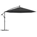 VidaXL Parasol wiszący z lampkami LED, czarny, 350 cm