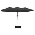 Podwójny parasol ogrodowy z LED, antracytowy, 449x245 cm Lumarko!
