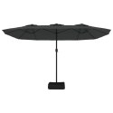 Podwójny parasol ogrodowy z LED, antracytowy, 449x245 cm Lumarko!