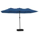 Podwójny parasol ogrodowy z LED, niebieski, 449x245 cm Lumarko!