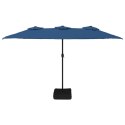 Podwójny parasol ogrodowy z LED, niebieski, 449x245 cm Lumarko!