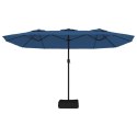 Podwójny parasol ogrodowy z LED, niebieski, 449x245 cm Lumarko!