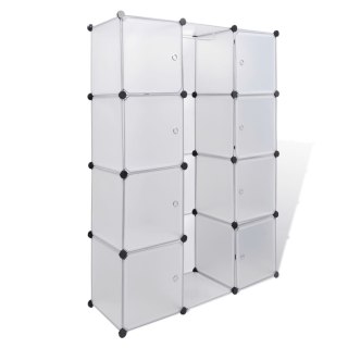 Szafa modułowa z 9 przegrodami, 37x115x150 cm, biała Lumarko!