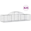 VidaXL Kosze gabionowe, 25 szt, 200x50x40/60 cm, galwanizowane żelazo