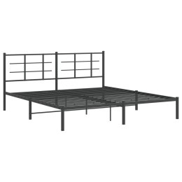 Metalowa rama łóżka z wezgłowiem, czarna, 183x213 cm Lumarko!