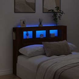 VidaXL Wezgłowie łóżka z LED, brązowy dąb, 140x18,5x103,5 cm