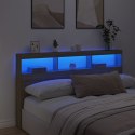 VidaXL Zagłówek z półkami i oświetleniem LED, dąb sonoma, 180x17x102cm