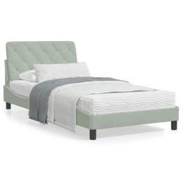 Łóżko z materacem, jasnoszare, 100x200 cm, aksamitne Lumarko!