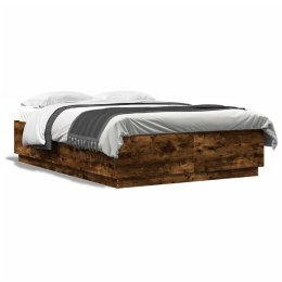 VidaXL Rama łóżka, przydymiony dąb, 160x200cm, materiał drewnopochodny