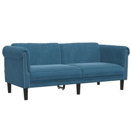 Sofa dwuosobowa, niebieska, aksamit Lumarko!