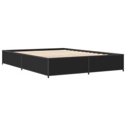 VidaXL Rama łóżka, czarna, 120x200 cm, materiał drewnopochodny i metal