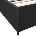 Rama łóżka, czarna, 120x200 cm, materiał drewnopochodny i metal Lumarko!