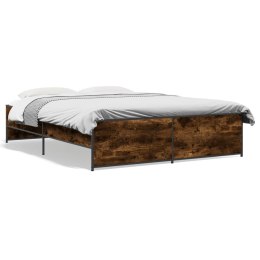 VidaXL Rama łóżka, przydymiony dąb, 160x200 cm