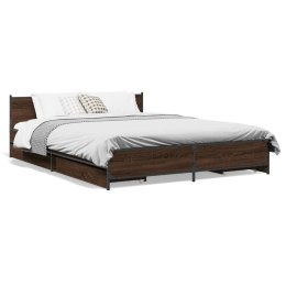VidaXL Rama łóżka z szufladami, brązowy dąb, 120x190 cm