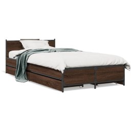 VidaXL Rama łóżka z szufladami, brązowy dąb, 90x190 cm