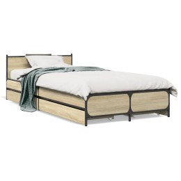 VidaXL Rama łóżka z szufladami, dąb sonoma, 100x200 cm