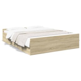 VidaXL Rama łóżka z szufladami, dąb sonoma, 140x200 cm