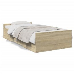 VidaXL Rama łóżka z szufladami, dąb sonoma, 90x190 cm