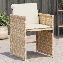 VidaXL Krzesła ogrodowe z poduszkami, 4 szt., beżowe, polirattan