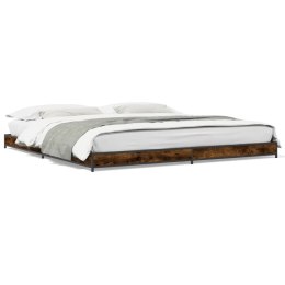 VidaXL Rama łóżka, przydymiony dąb, 200x200 cm