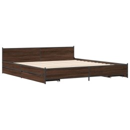VidaXL Rama łóżka z szufladami, brązowy dąb, 180x200 cm