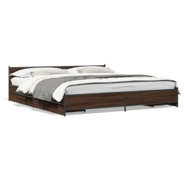 VidaXL Rama łóżka z szufladami, brązowy dąb, 200x200 cm