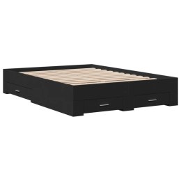 VidaXL Rama łóżka z szufladami, czarna, 120x200 cm