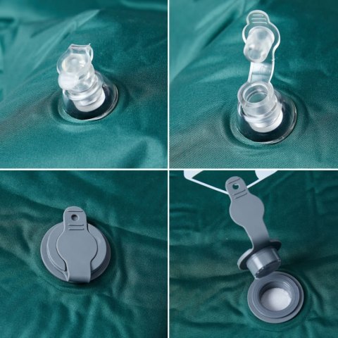 Materac samopompujący z poduszką, 1-osobowy, zielony Lumarko!