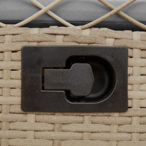 VidaXL Rozkładane fotele ogrodowe, 2 szt., beżowe, polirattan