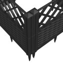 VidaXL Donica ogrodowa na kołkach, czarna, 363,5x43,5x43,5 cm, PP