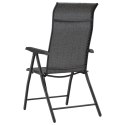 VidaXL Składane krzesła ogrodowe, 8 szt., szare, polirattan