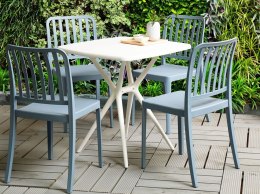 Zestaw ogrodowy stół i 4 krzesła niebieski z białym SERSALE Lumarko!