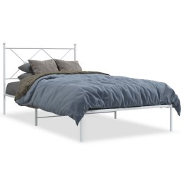 Metalowa rama łóżka z wezgłowiem, biała, 100x200 cm Lumarko!