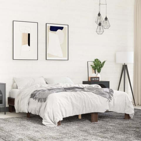 VidaXL Rama łóżka, brązowy dąb, 150x200 cm, materiał drewnopochodny