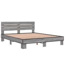 VidaXL Rama łóżka, szary dąb sonoma, 150x200cm materiał drewnopochodny