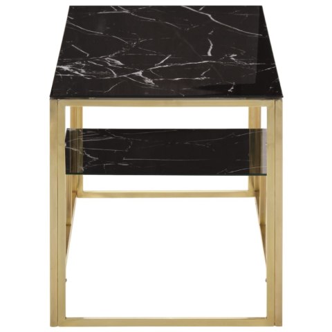 VidaXL Stolik kawowy, złoty, stal nierdzewna i szkło hartowane